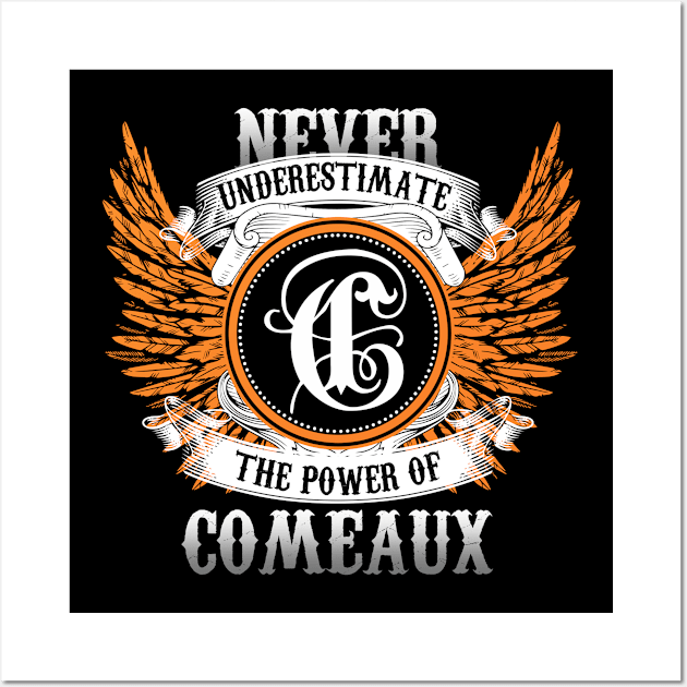 Comeaux Name Shirt Never Underestimate The Power Of Comeaux Wall Art by Nikkyta